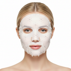 Her eyes should be open. This is not our mask. Our mask is the microcurrent sheet mask in our images section. 